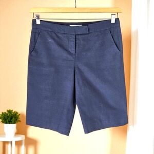 BETH BOWLEY Women's Navy Blue Small Pin- Stripe Bermuda dress Shorts Size 6 NWT